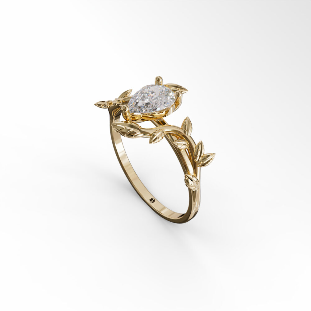 Anel Solitário em Ouro 18K Flowers - Imagem 1